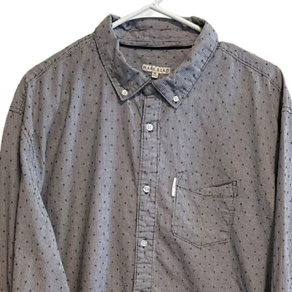 MARK ECKO- Men’s White & Black Long Sleeve Button Down Swiss Dot Shirt, Size XL - Picture 2 of 10